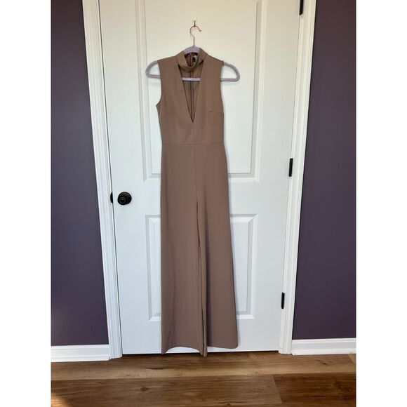 Lulu's Sweetest Slice Mocha Brown Jumpsuit Size Small - Picture 1 of 7